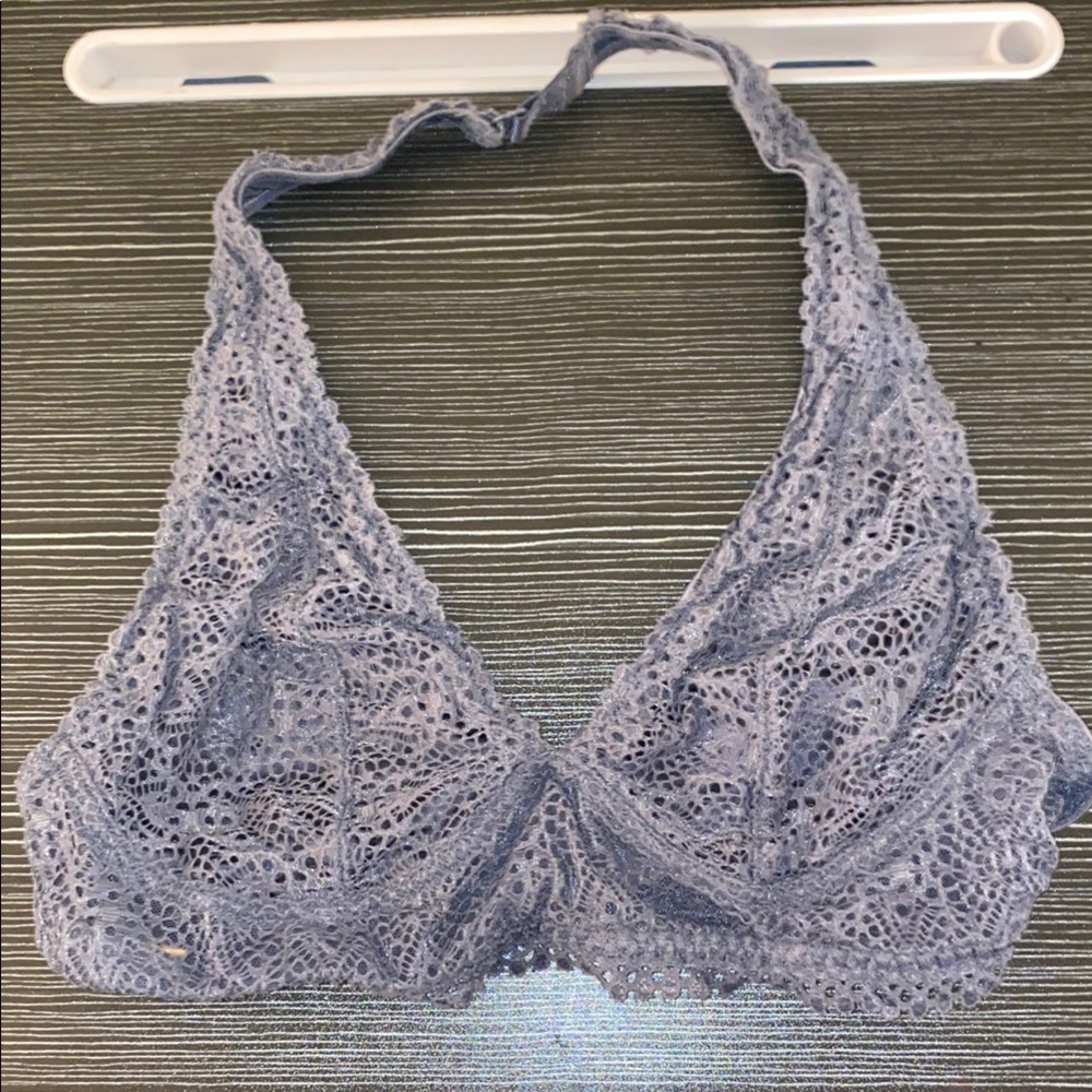 Victoria’s Secret Gray Lace Halter Bralette